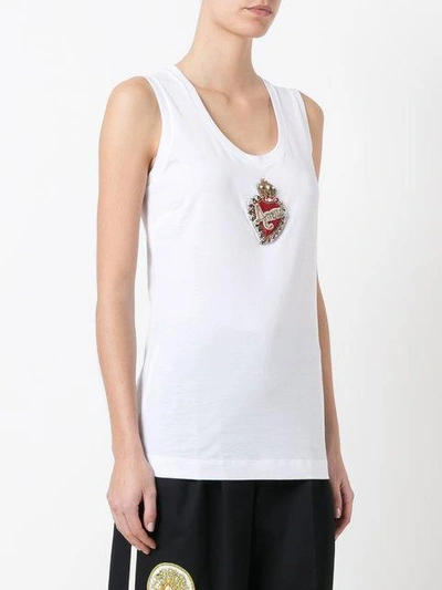 Shop Dolce & Gabbana Crown Logo Vest - White