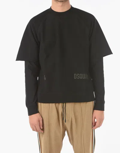 Dsquared2 Double Layer Logo Sweatshirt In Black