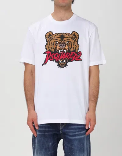 Dsquared2 Bear Logo Regular Fit T-shirt In White