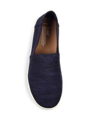 Shop Toms Braylon Leather Sneakers In Navy