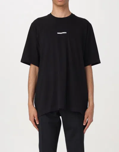 Dsquared2 Logo-embroidered Slouch Fit T-shirt In Black