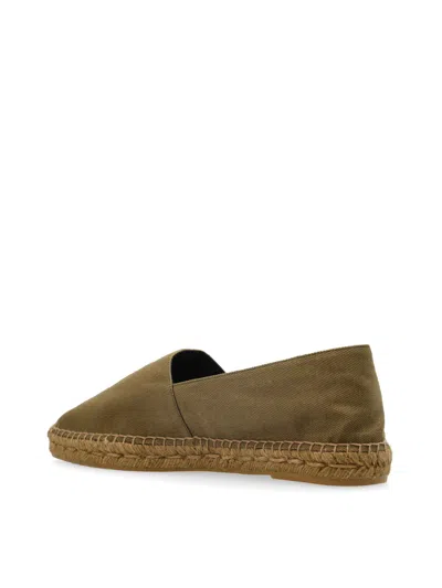 Saint Laurent Cassandre Ysl Logo Espadrilles In Green
