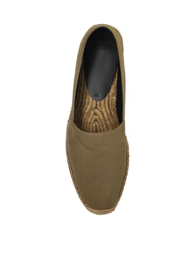 Saint Laurent Cassandre Ysl Logo Espadrilles In Green