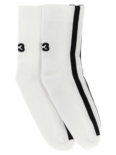 Y-3 Bicolor Cotton Socks Clothing In White