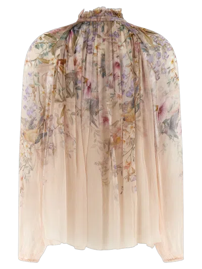 Zimmermann Twisted Romance Blouse In Multi