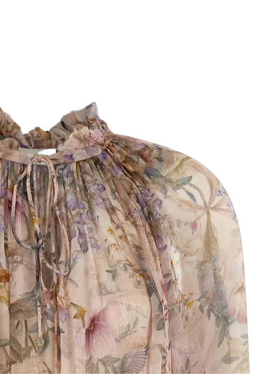 Zimmermann Twisted Romance Blouse In Multi