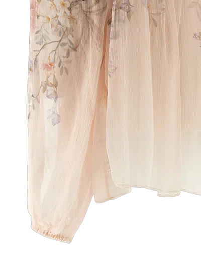 Zimmermann Twisted Romance Blouse In Multi