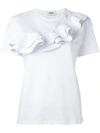 MSGM ruffle-detailed T-shirt,HANDWASH