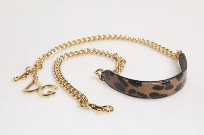 Dolce & Gabbana Leather Chain Shoulder Strap Shoulder Strap In Brown