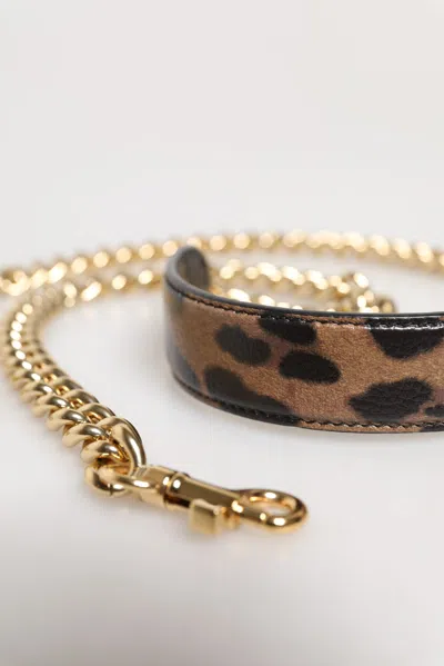 Dolce & Gabbana Leather Chain Shoulder Strap Shoulder Strap In Brown