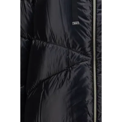 Herno Quilted Glossy High Collar Polyamide Down Jacket In Black