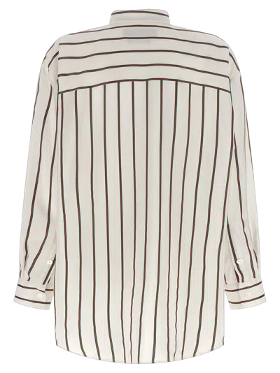Gucci Web-striped Silk Blouse In Multi