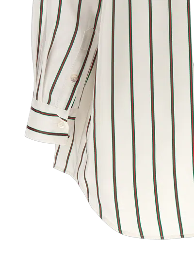 Gucci Web-striped Silk Blouse In Multi