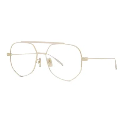 Givenchy Gold Square Full Rim Eyeglasses In Gold