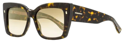 Dsquared2 D20017s Tortoiseshell Rectangular Sunglasses In Brown