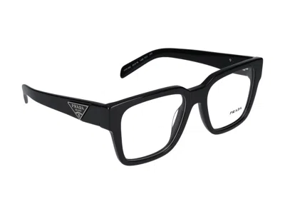 Prada 0pr Acetate Square-frame Eyeglasses In Black