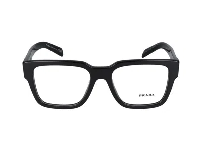 Prada 0pr Acetate Square-frame Eyeglasses In Black