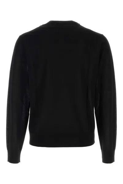 Dsquared2 Wool Sweater Long Sleeves Ribbed Trims In Black