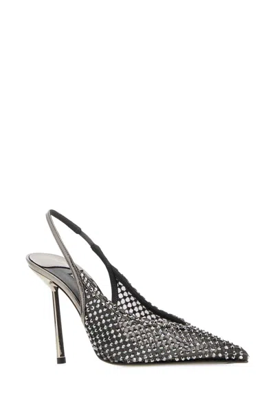 Le Silla 100mm Gilda Crystal-embellished Slingback Pumps In Silver