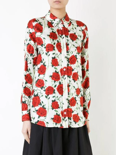 Shop Alexander Wang Rose Print Shirt - White