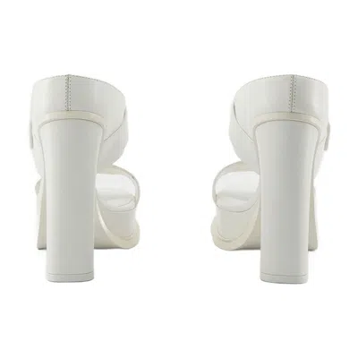 Alexander Mcqueen Leather Platform Sandal Platform Heel In White