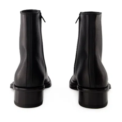 Alexander Mcqueen Cuban Stack Heel Leather Ankle Boot In Multi