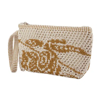 Burberry Open-weave Cotton Mesh Pouch In White