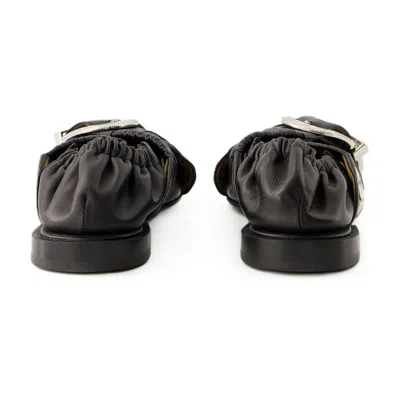 Toga Pulla Leather Slip-on With Bow Flat In Black