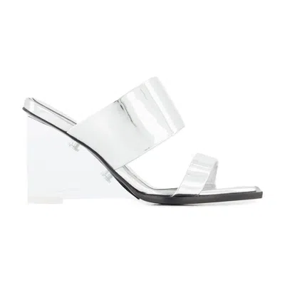 Alexander Mcqueen Metallic Leather Platform Mule In Metallic