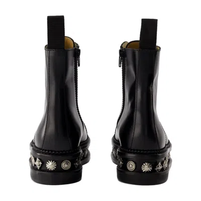 Toga Pulla Studded Leather Boots In Black