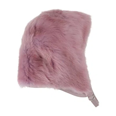 Acne Studios C40436-an4 Faux Fur Winter Hat In Pink