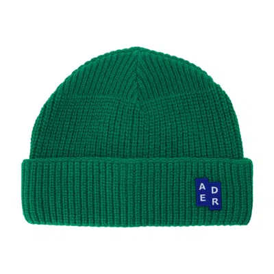 Ader Error Blafwbe03gn Ribbed Wool Beanie In Green