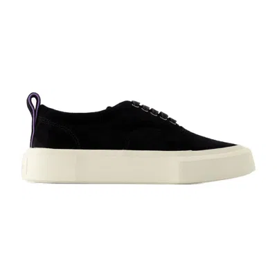 Eytys Suede Upper Rubber Sole Pull Tab Sneaker In Black