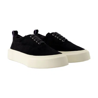 Eytys Suede Upper Rubber Sole Pull Tab Sneaker In Black