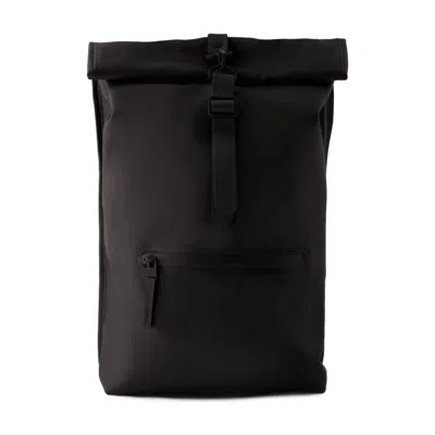 Rains Roll-top Rucksack Backpack In Black