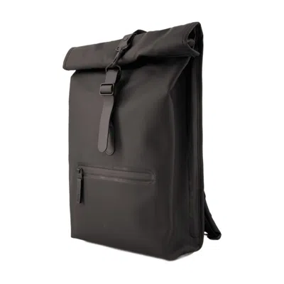 Rains Roll-top Rucksack Backpack In Black