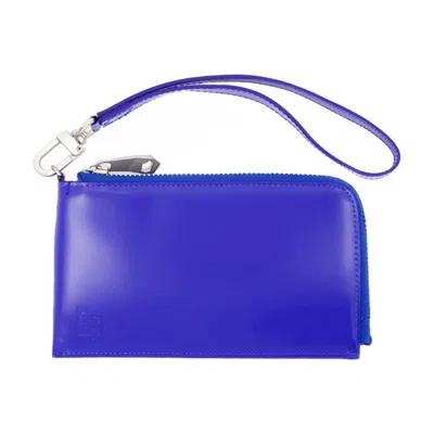 Ader Error Leather Wristlet Wallet In Blue