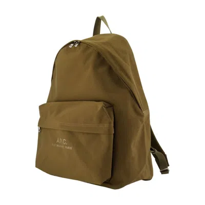 A.p.c. Backstage Logo-print Backpack In Khaki