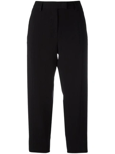 Shop Alberto Biani Flap Pocket Cropped Trousers In Black