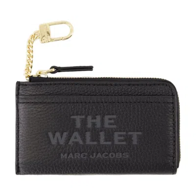 Marc Jacobs Leather Cowhide Wallet In Black