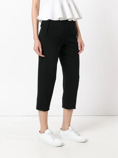 Shop Alberto Biani Flap Pocket Cropped Trousers In Black