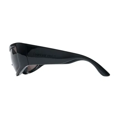 Balenciaga Bb0461s-001 Bioplastic Rectangular Sunglasses In Black