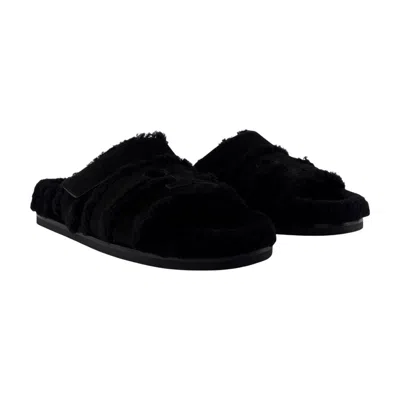 Tory Burch Strap Slip-on Slides In Black