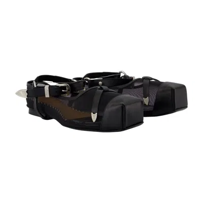 Toga Pulla Mesh And Leather Strap Sandal In Multi