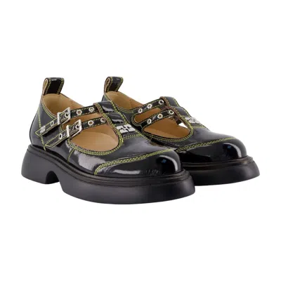 Ganni Flat In Black