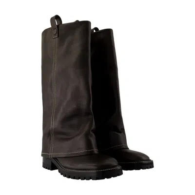 Acne Studios Lug-sole Buckle Boots In Multi