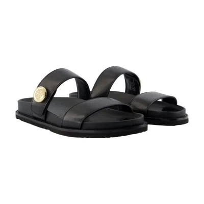 Tory Burch Black Leather Sandals In Black