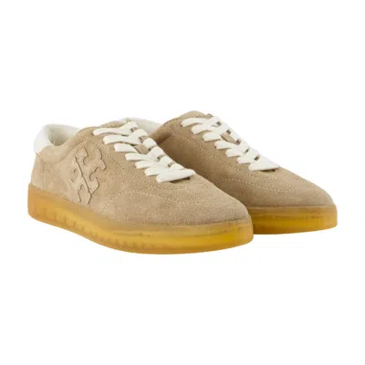 Tory Burch Phoenix Sneaker Contrast Heel Tab Rubber In Brown