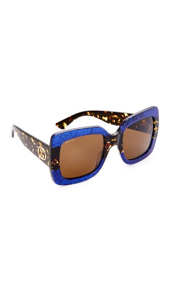 gucci square glitter sunglasses