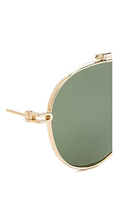 Shop Givenchy Aviator Sunglasses In Gold/green